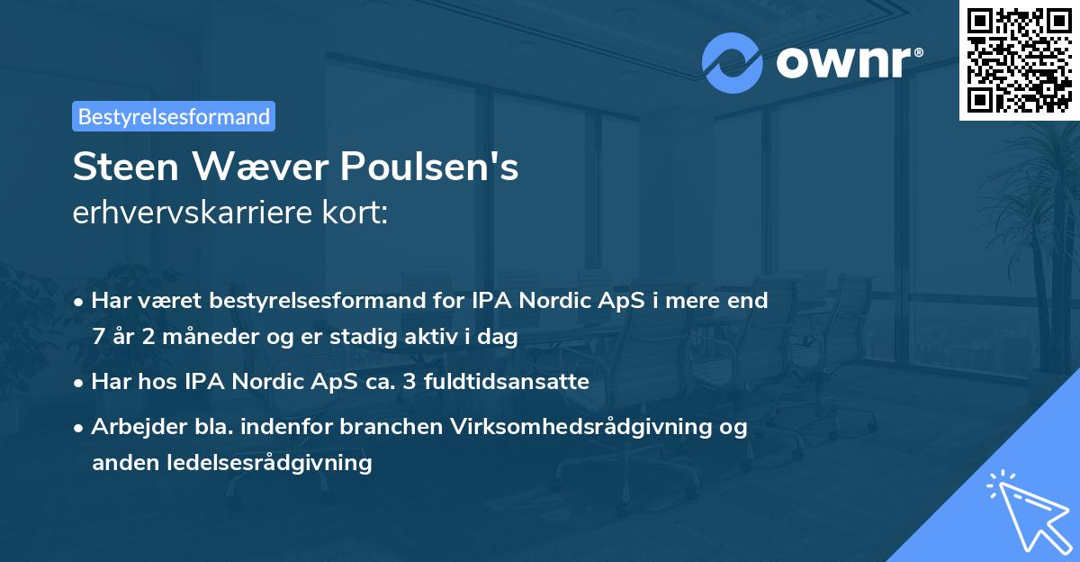 Steen Wæver Poulsen's erhvervskarriere kort