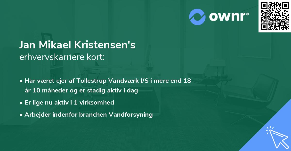 Jan Mikael Kristensen's erhvervskarriere kort
