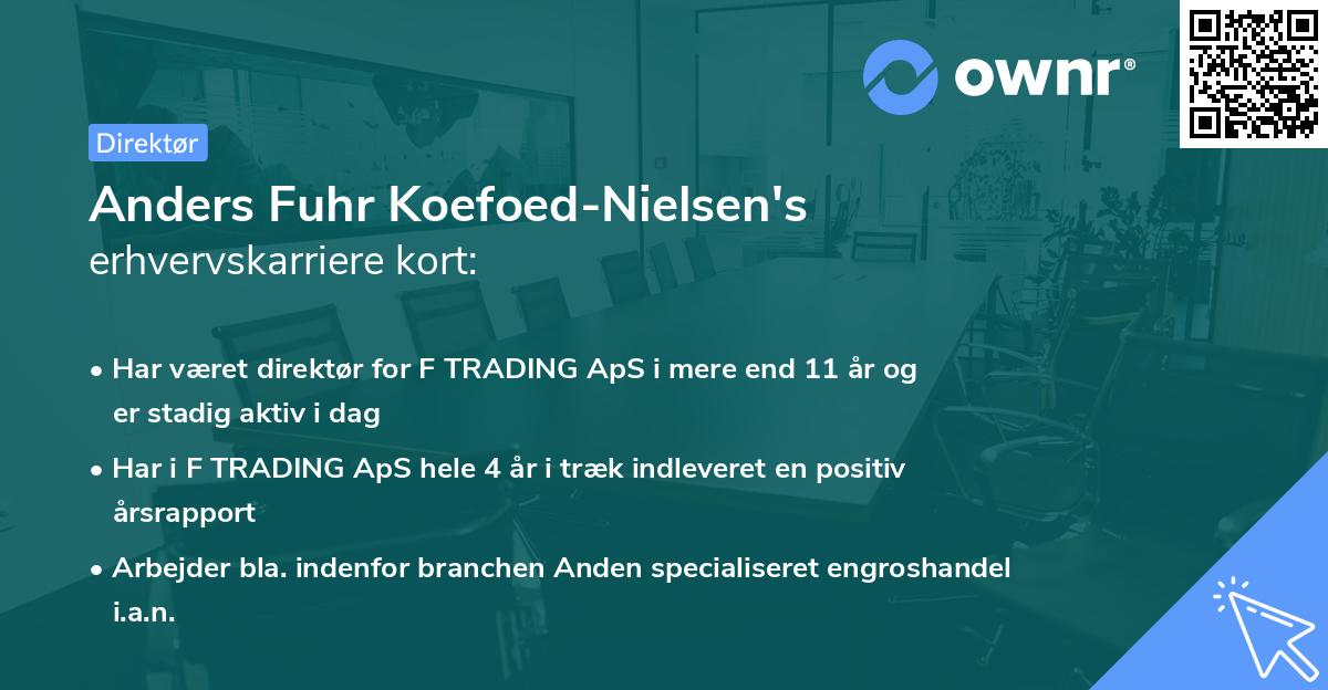 Anders Fuhr Koefoed-Nielsen's erhvervskarriere kort