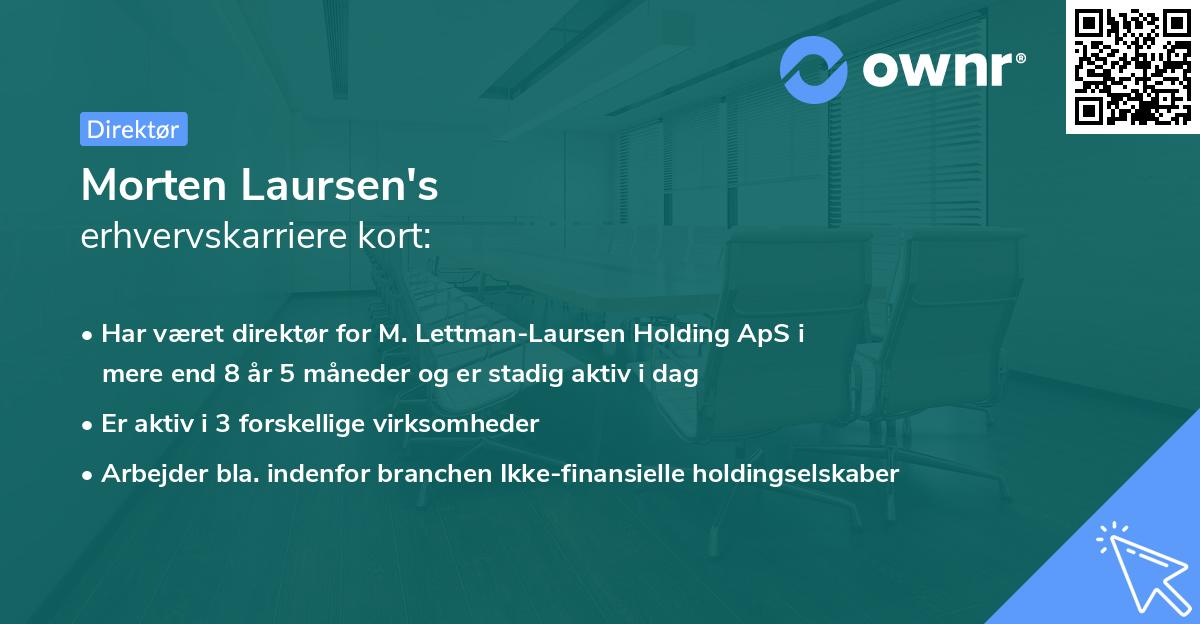Morten Laursen's erhvervskarriere kort