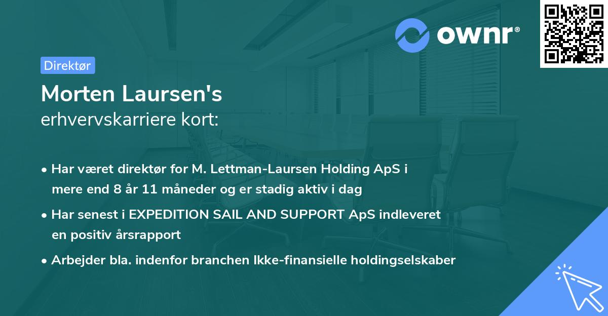 Morten Laursen's erhvervskarriere kort