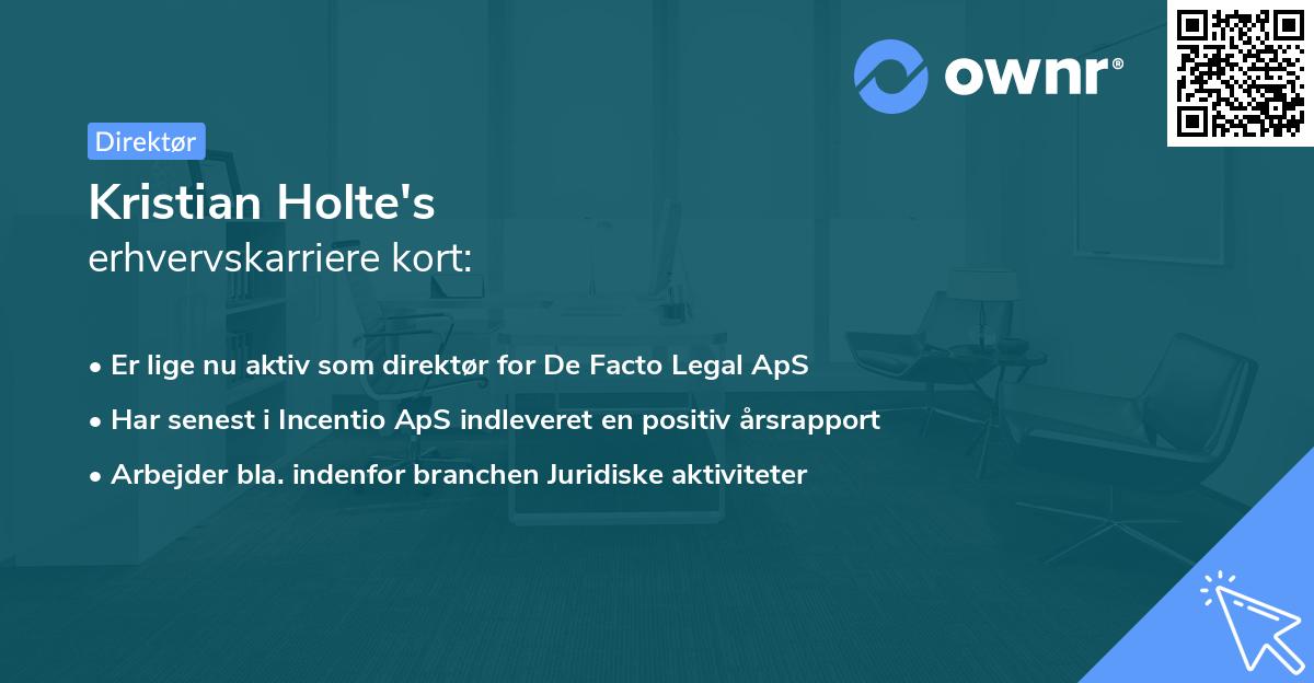 Kristian Holte's erhvervskarriere kort