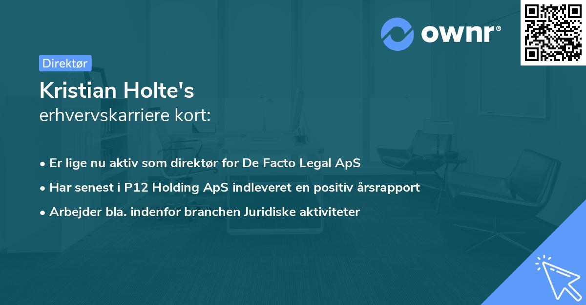 Kristian Holte's erhvervskarriere kort