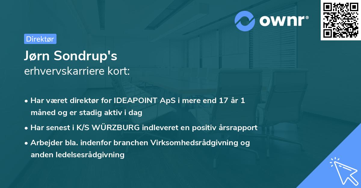 Jørn Sondrup's erhvervskarriere kort