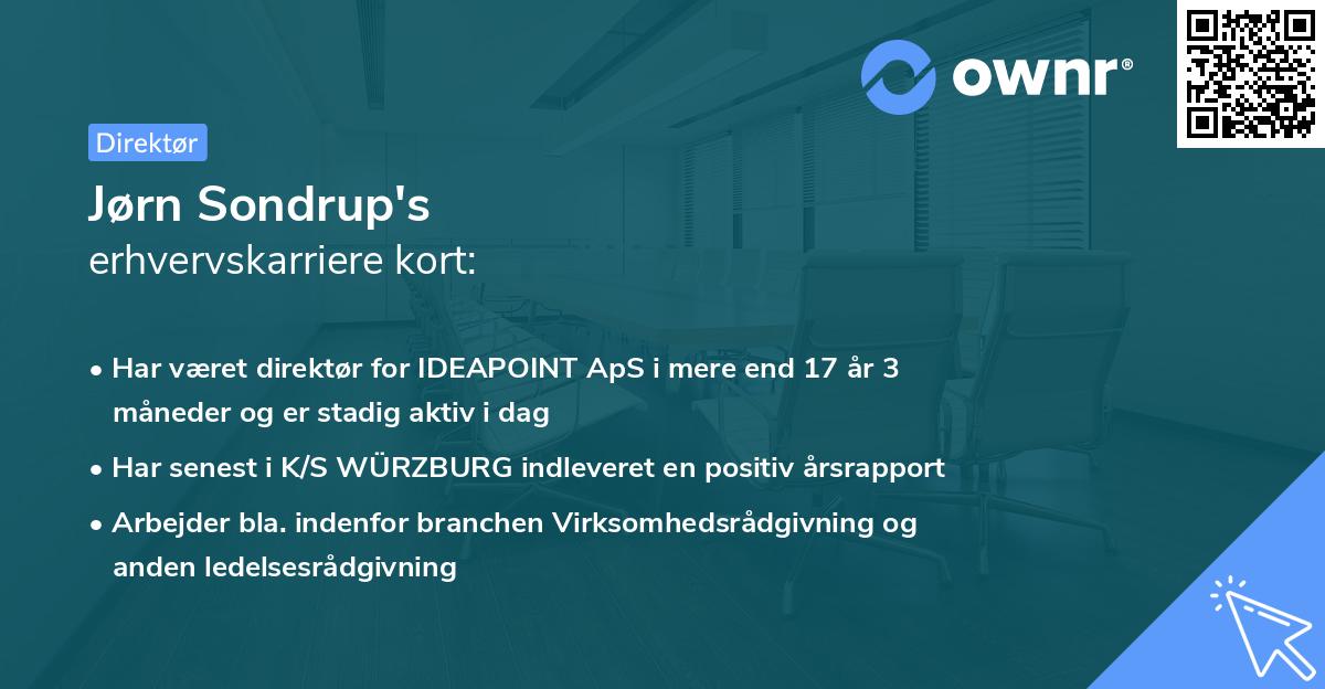 Jørn Sondrup's erhvervskarriere kort