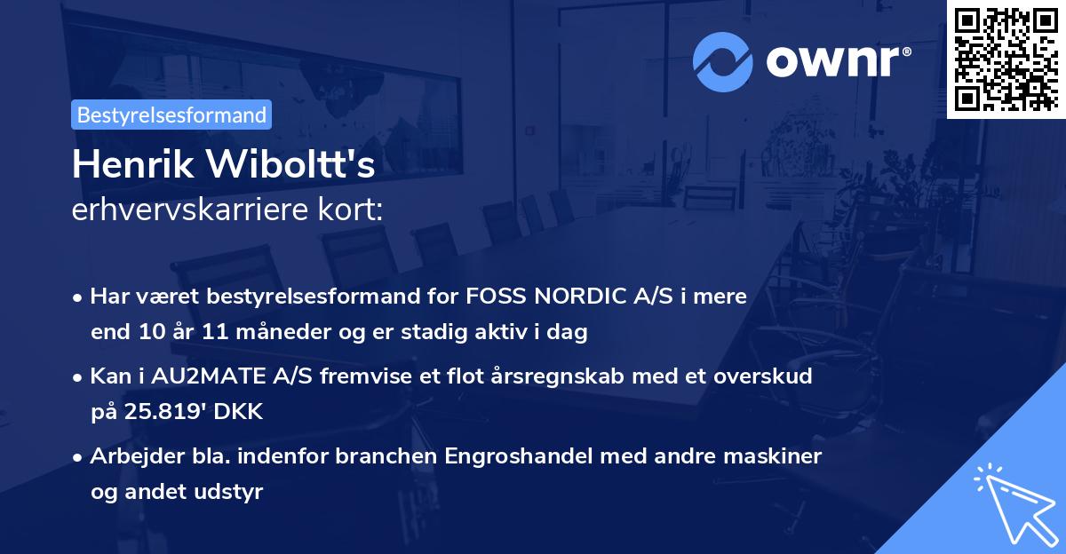 Henrik Wiboltt's erhvervskarriere kort