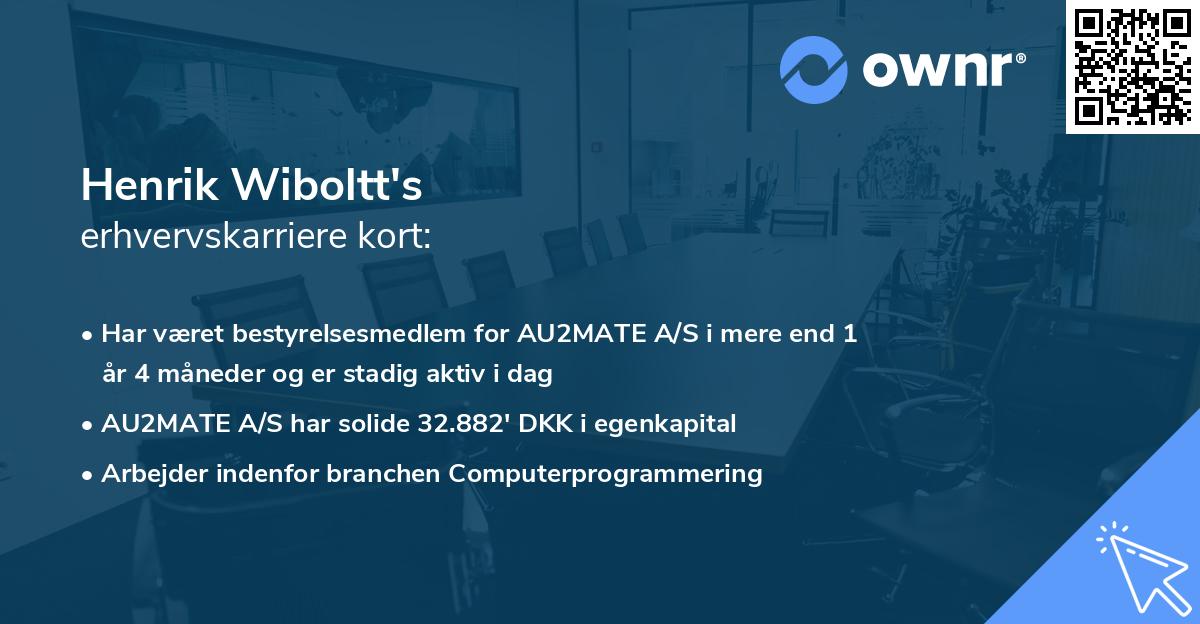 Henrik Wiboltt's erhvervskarriere kort