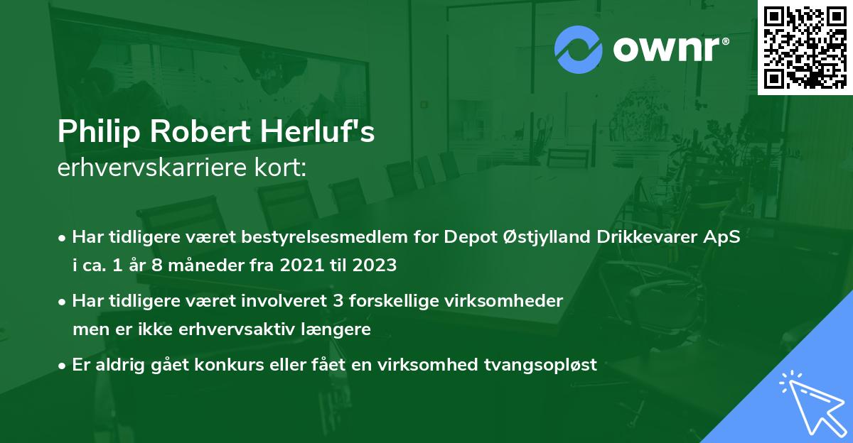 Philip Robert Herluf's erhvervskarriere kort