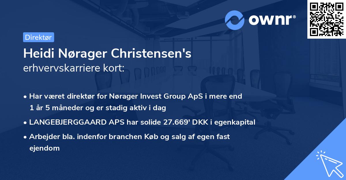 Heidi Nørager Christensen's erhvervskarriere kort