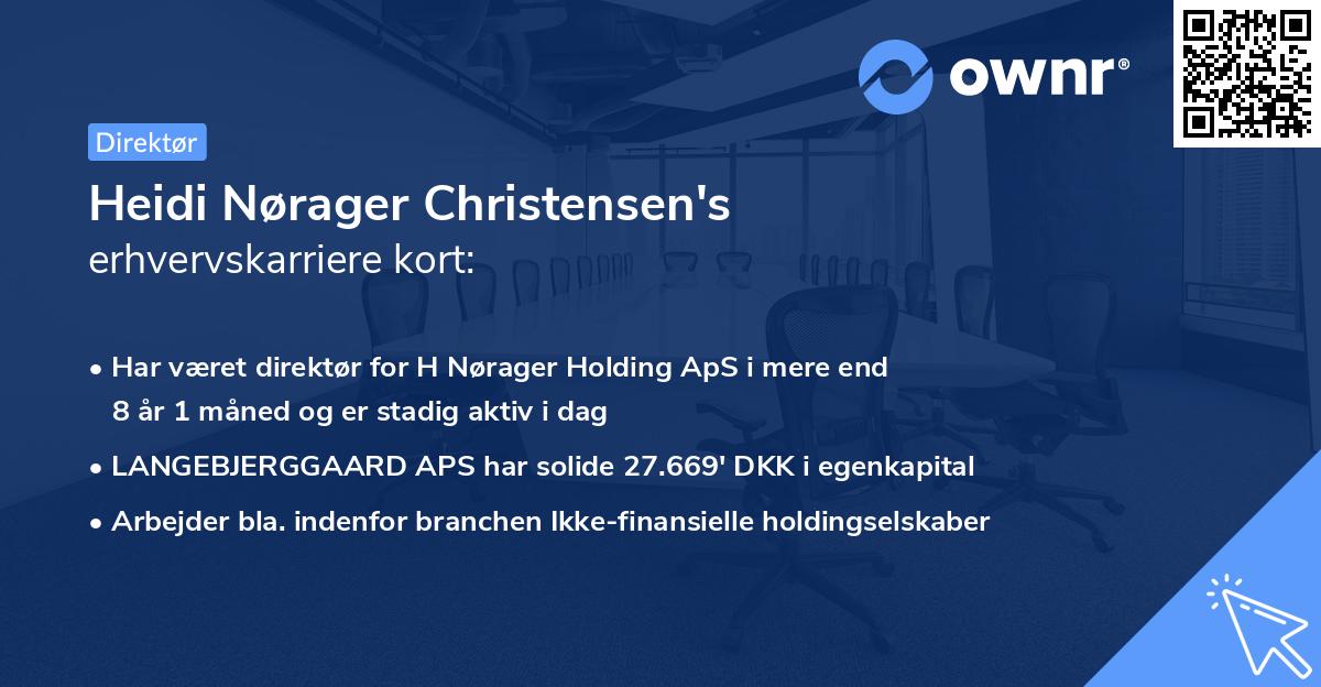 Heidi Nørager Christensen's erhvervskarriere kort