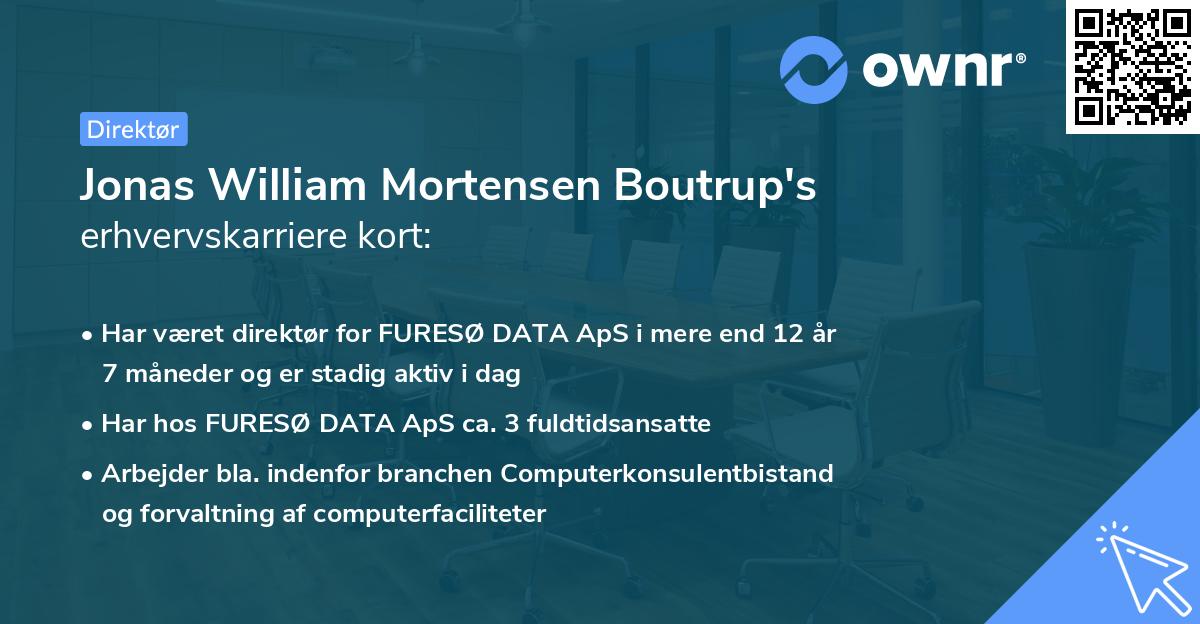 Jonas William Mortensen Boutrup's erhvervskarriere kort