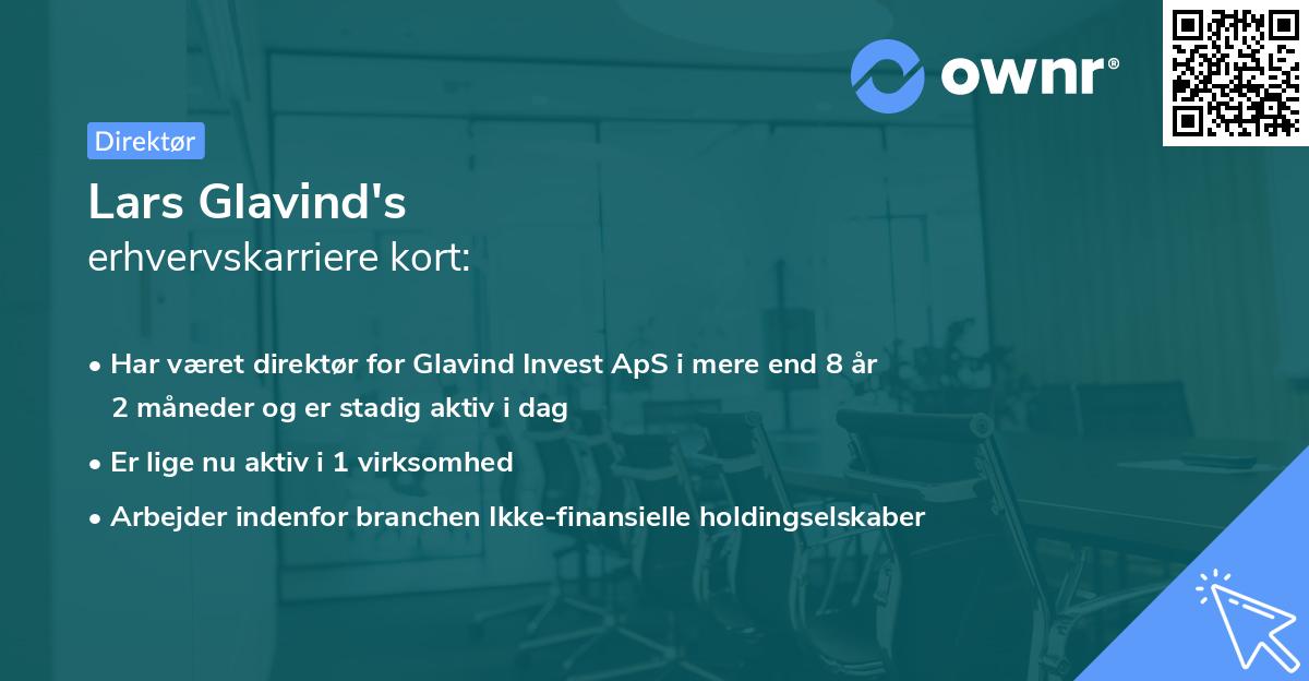 Lars Glavind's erhvervskarriere kort