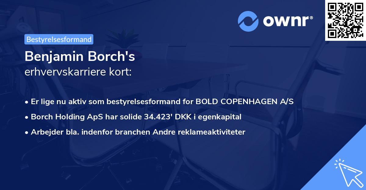 Benjamin Borch's erhvervskarriere kort