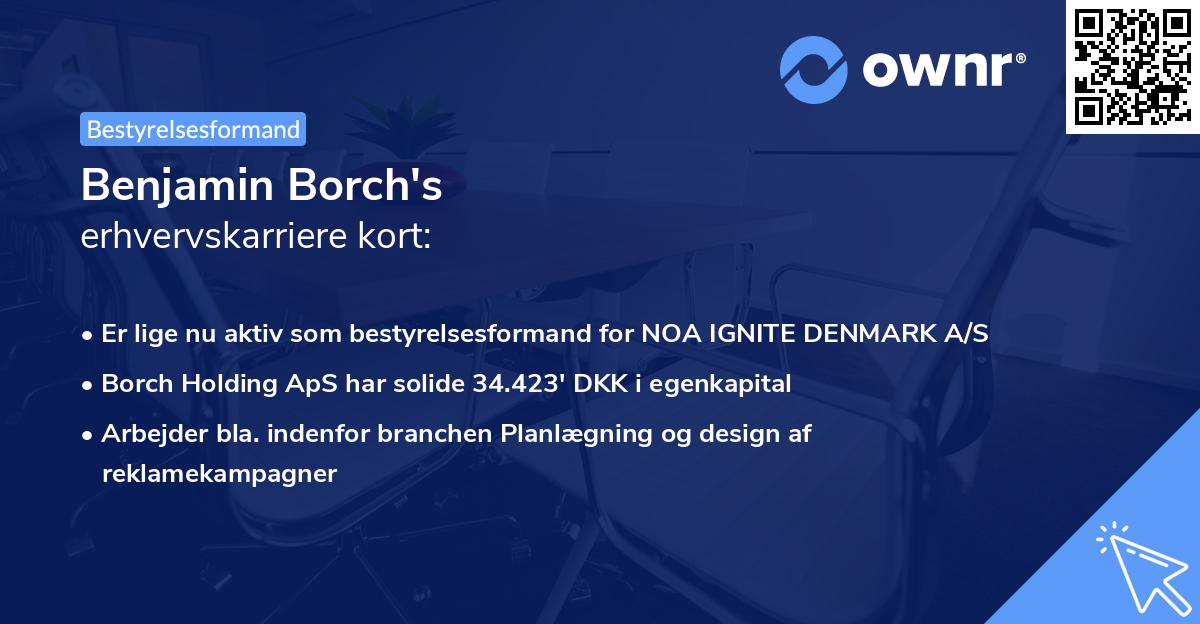 Benjamin Borch's erhvervskarriere kort
