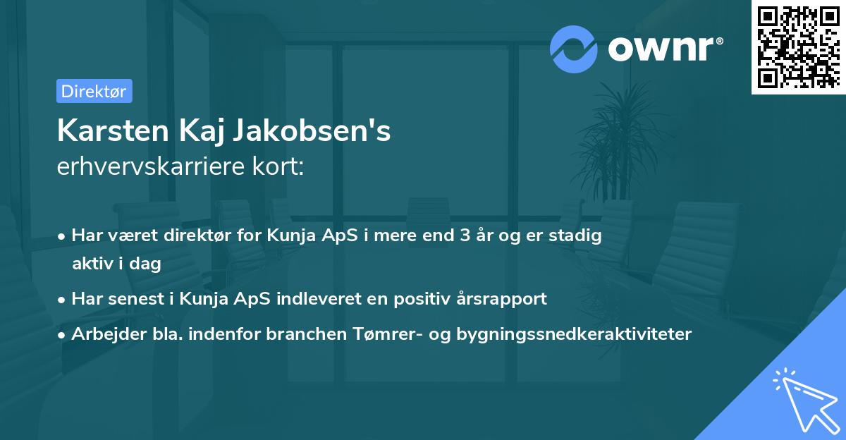Karsten Kaj Jakobsen's erhvervskarriere kort
