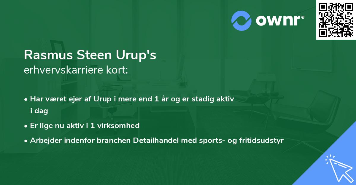 Rasmus Steen Urup's erhvervskarriere kort