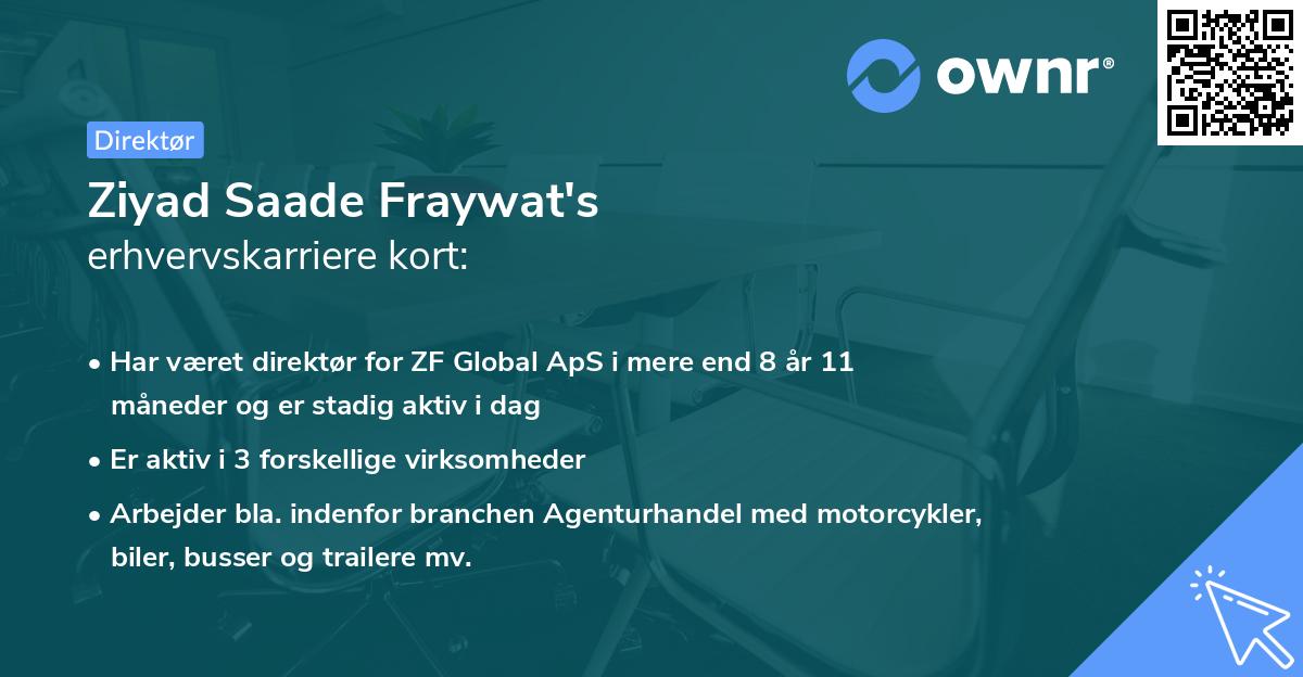 Ziyad Saade Fraywat's erhvervskarriere kort