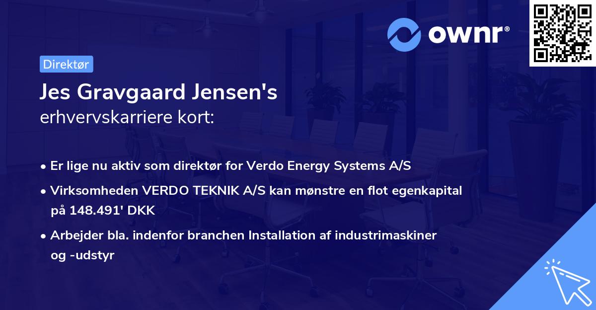 Jes Gravgaard Jensen's erhvervskarriere kort