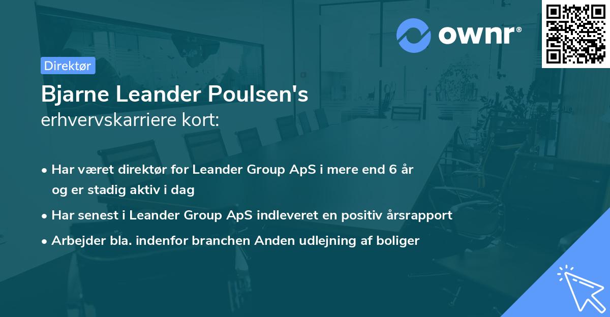 Bjarne Leander Poulsen's erhvervskarriere kort