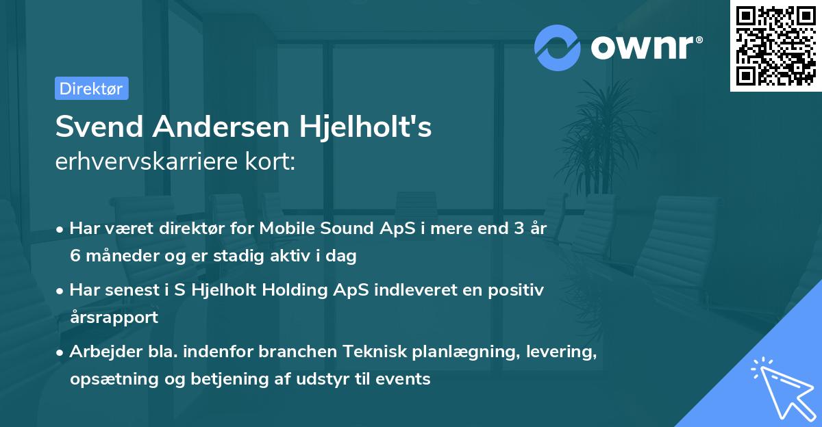 Svend Andersen Hjelholt's erhvervskarriere kort