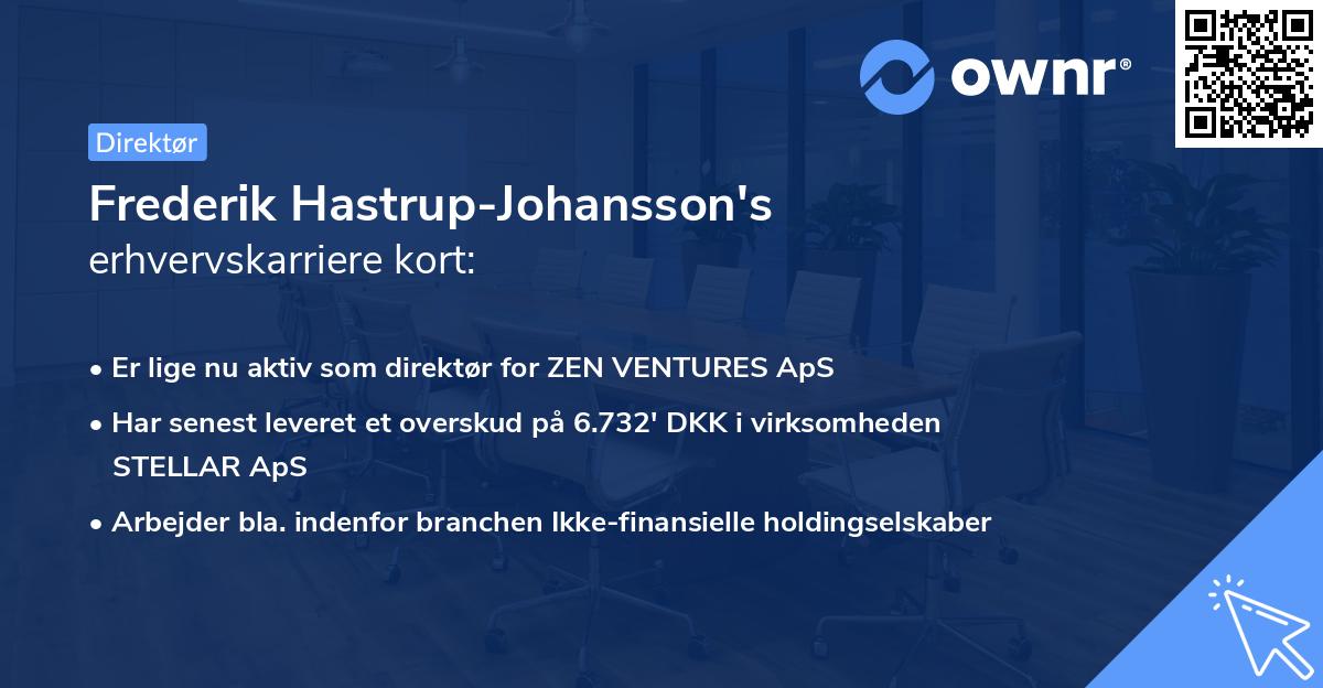 Frederik Hastrup-Johansson's erhvervskarriere kort