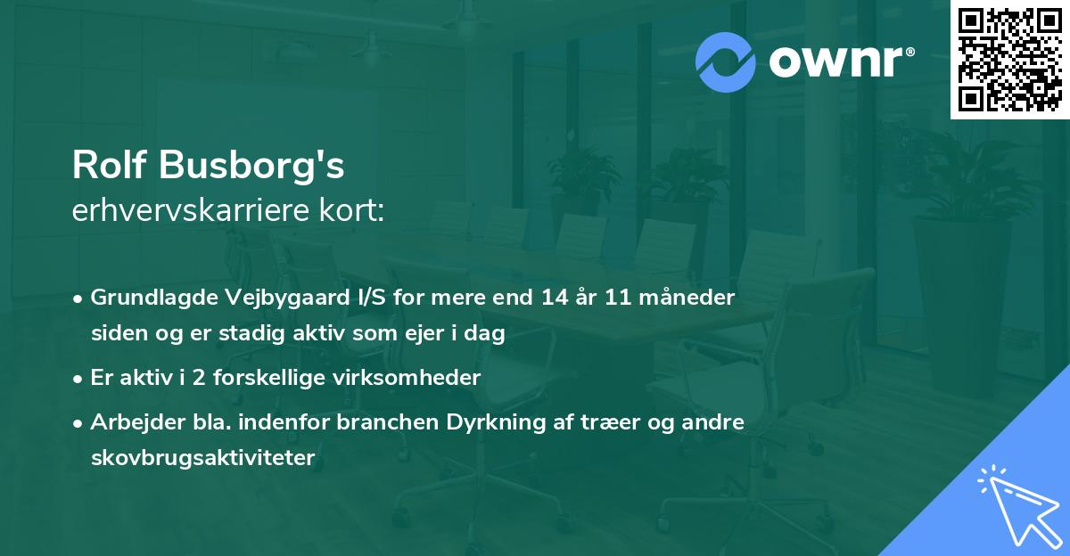 Rolf Busborg's erhvervskarriere kort