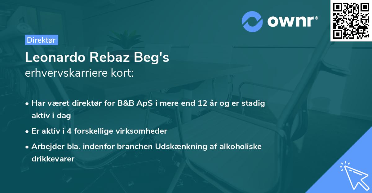 Leonardo Rebaz Beg's erhvervskarriere kort