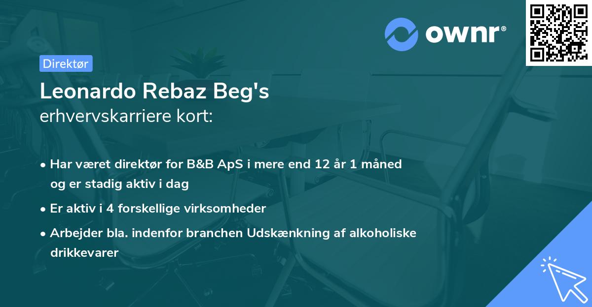 Leonardo Rebaz Beg's erhvervskarriere kort