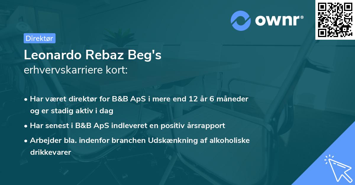 Leonardo Rebaz Beg's erhvervskarriere kort