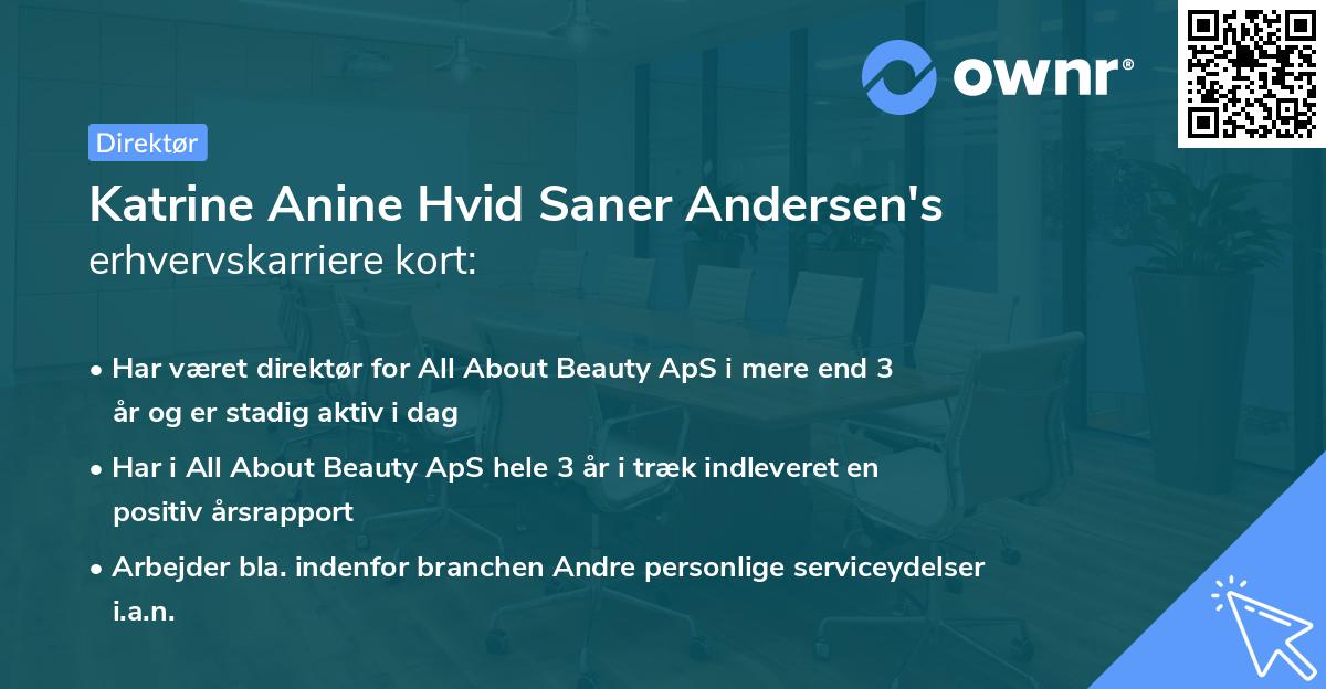 Katrine Anine Hvid Saner Andersen's erhvervskarriere kort