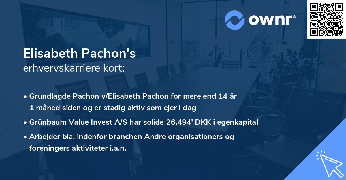 Elisabeth Pachon's erhvervskarriere kort