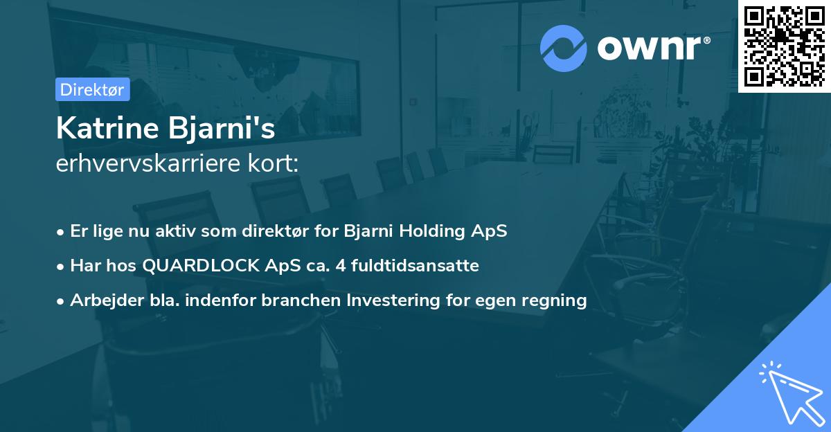 Katrine Bjarni's erhvervskarriere kort
