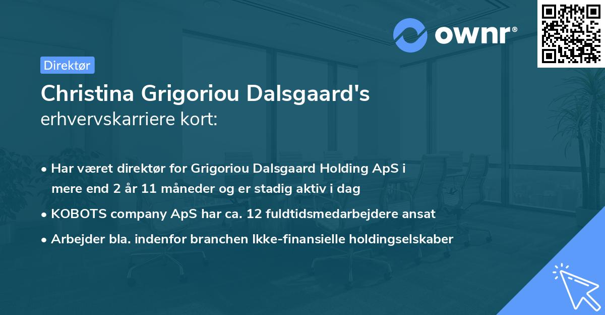 Christina Grigoriou Dalsgaard's erhvervskarriere kort