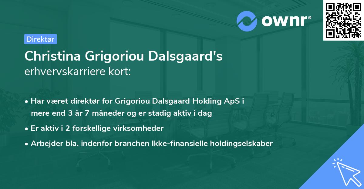 Christina Grigoriou Dalsgaard's erhvervskarriere kort