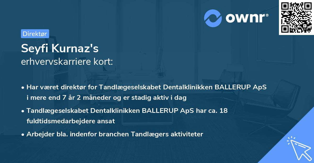 Seyfi Kurnaz's erhvervskarriere kort