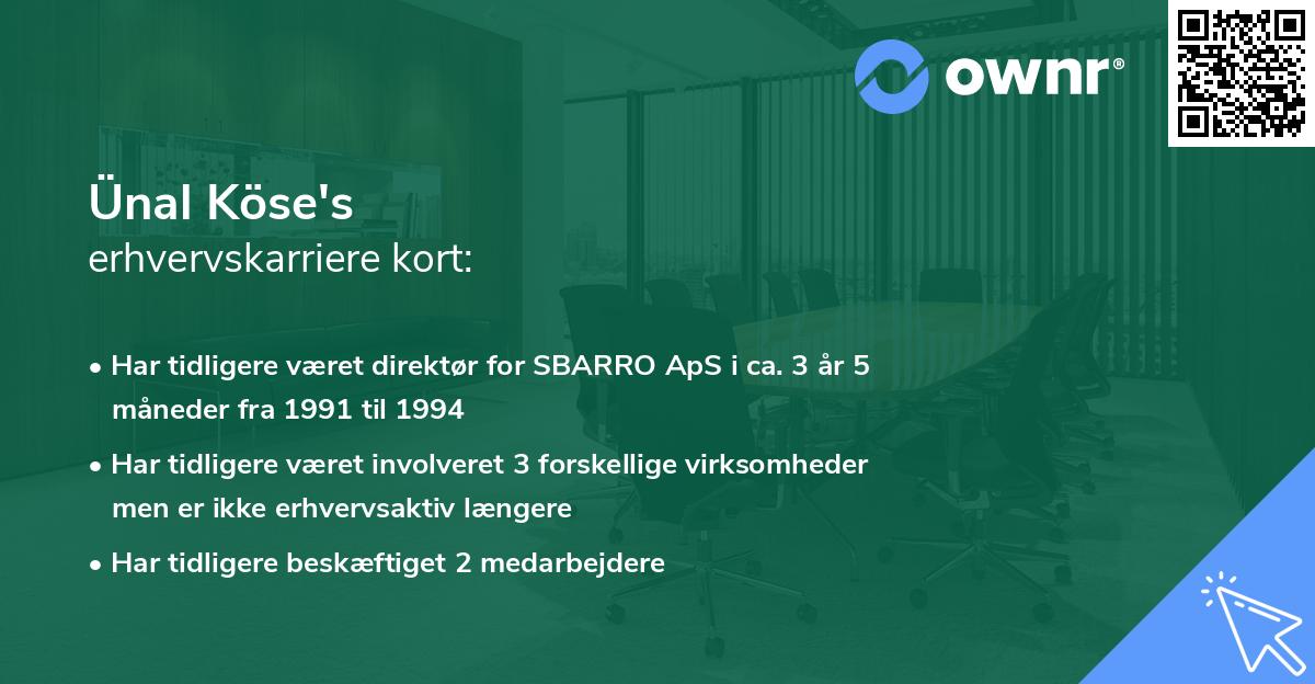 Ünal Köse's erhvervskarriere kort