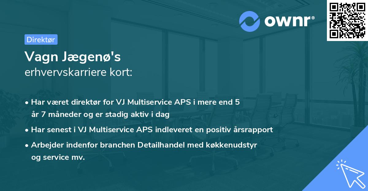 Vagn Jægenø's erhvervskarriere kort
