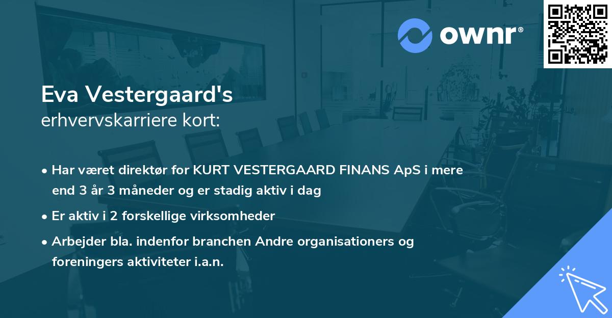 Eva Vestergaard's erhvervskarriere kort