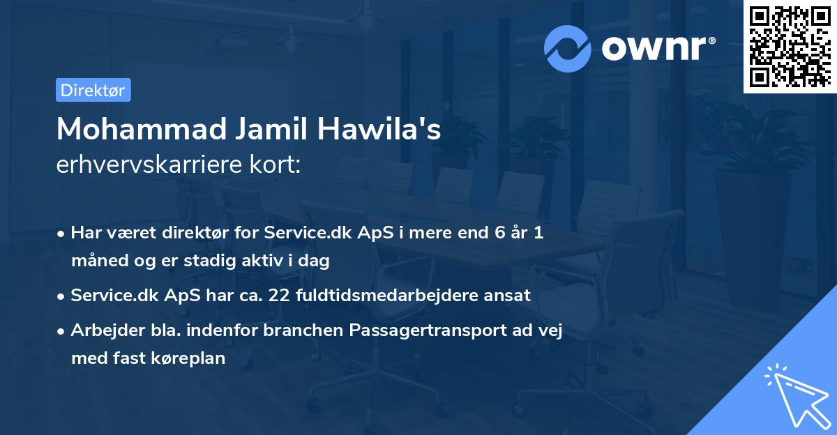 Mohammad Jamil Hawila's erhvervskarriere kort