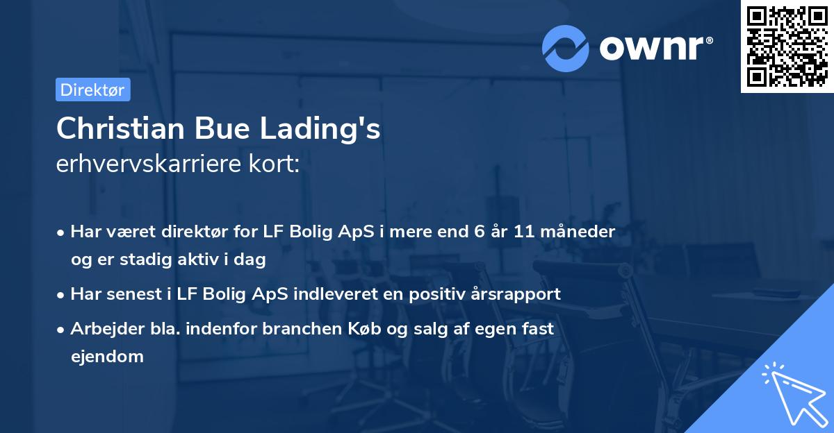 Christian Bue Lading's erhvervskarriere kort