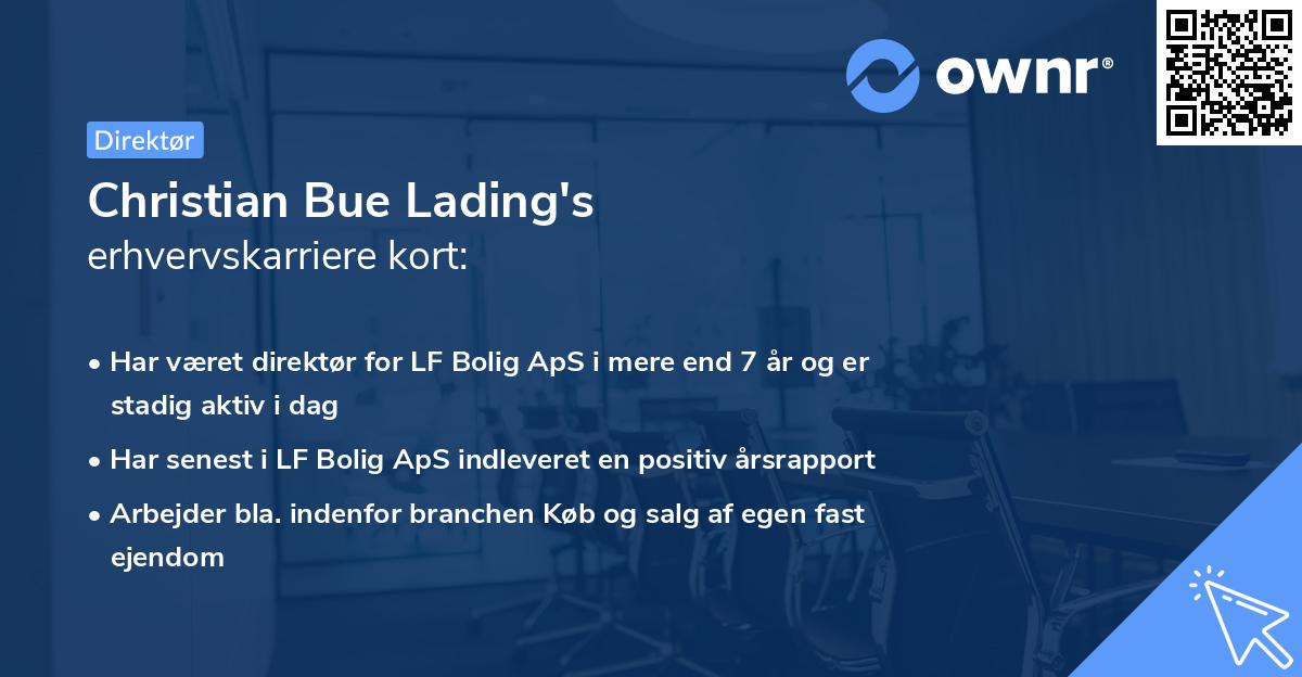Christian Bue Lading's erhvervskarriere kort