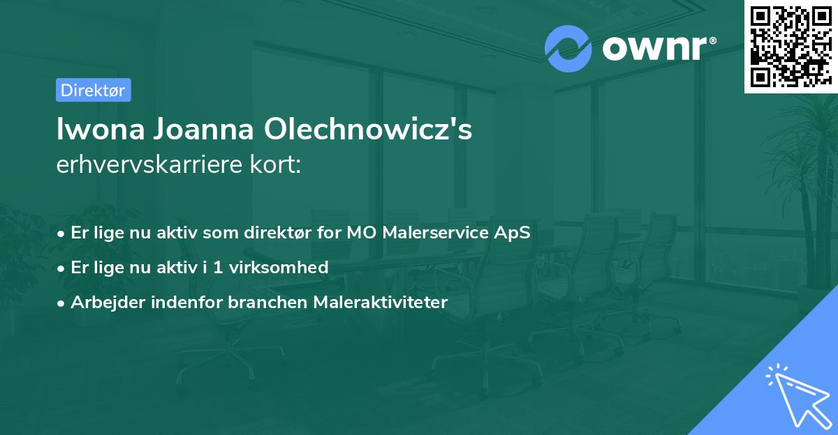 Iwona Joanna Olechnowicz's erhvervskarriere kort