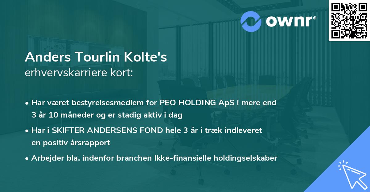 Anders Tourlin Kolte's erhvervskarriere kort