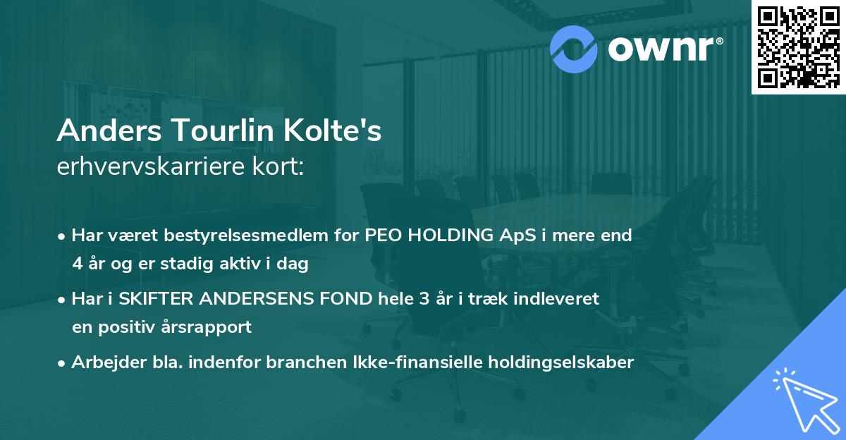 Anders Tourlin Kolte's erhvervskarriere kort