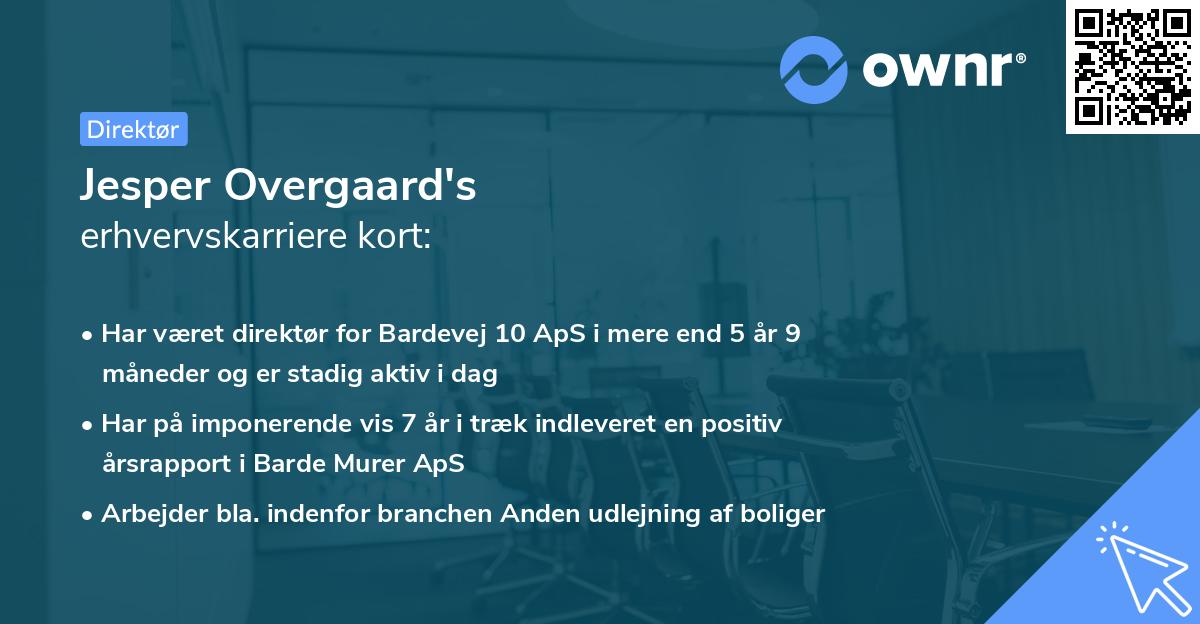 Jesper Overgaard's erhvervskarriere kort