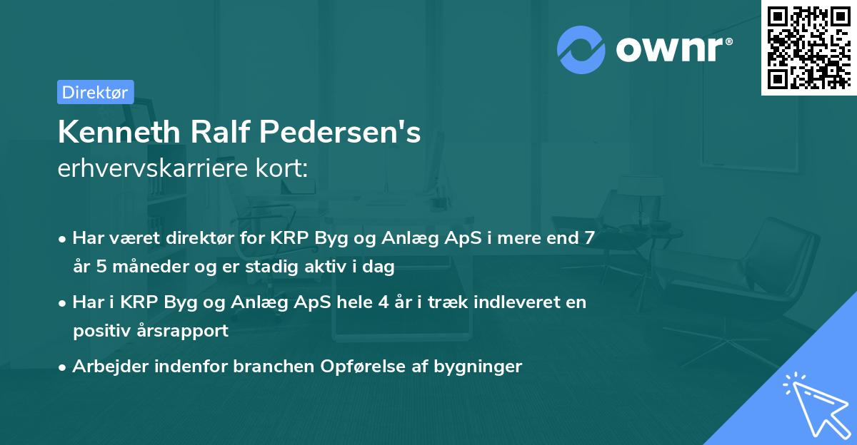 Kenneth Ralf Pedersen's erhvervskarriere kort