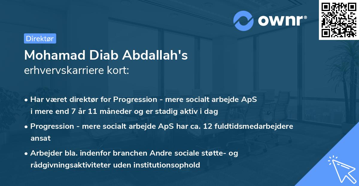 Mohamad Diab Abdallah's erhvervskarriere kort