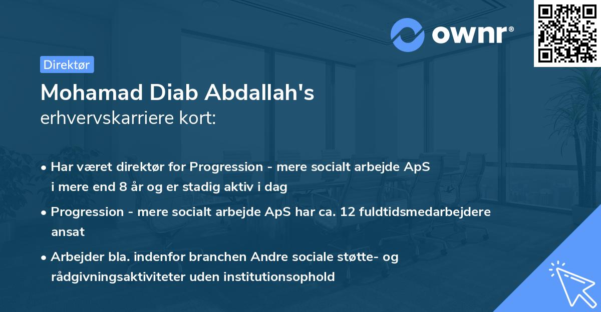 Mohamad Diab Abdallah's erhvervskarriere kort