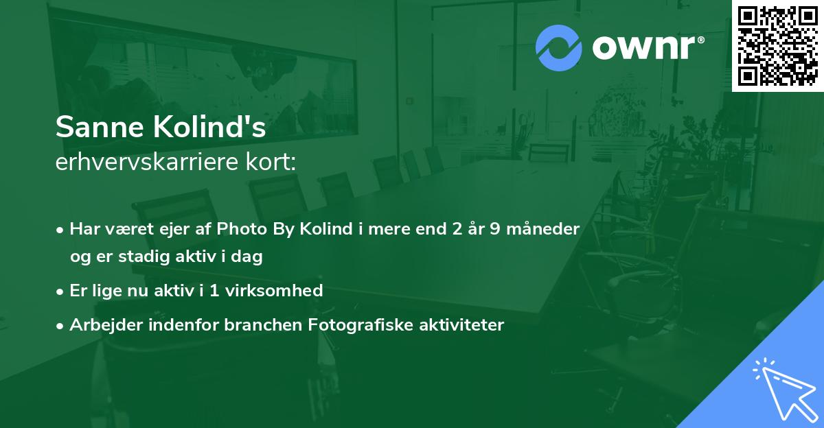 Sanne Kolind's erhvervskarriere kort