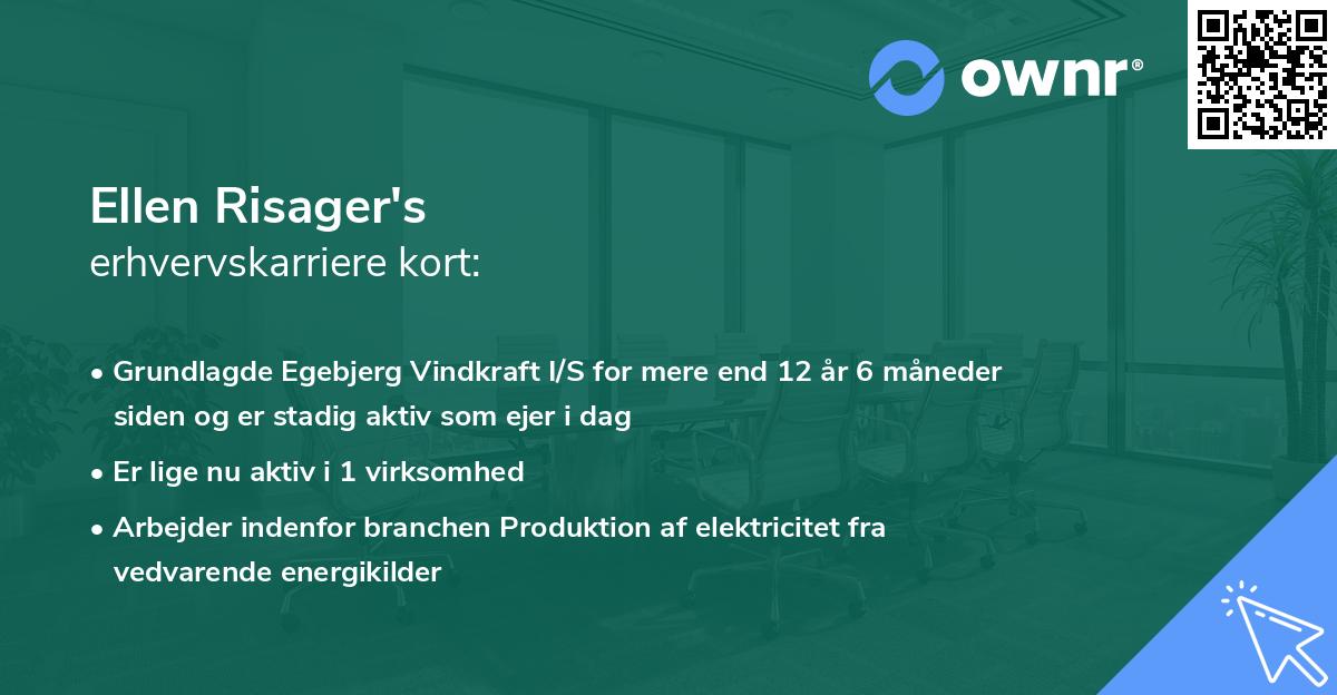 Ellen Risager's erhvervskarriere kort